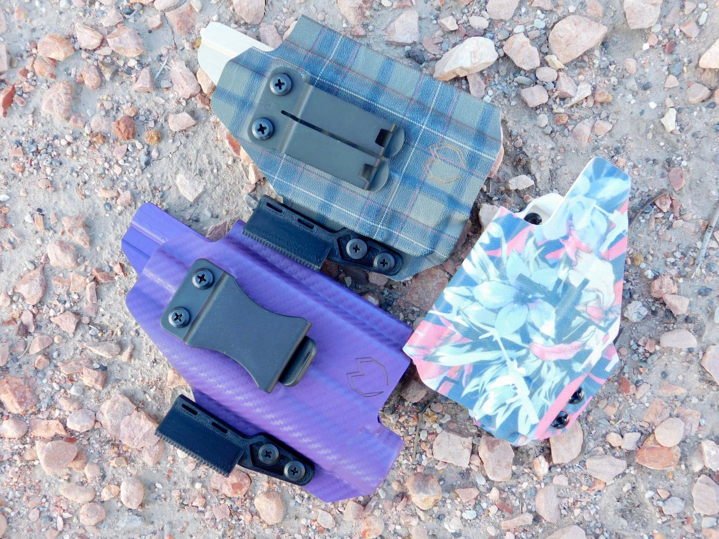 Custom-molded Kydex holster with RMR cut, compatible with popular reflex sights.